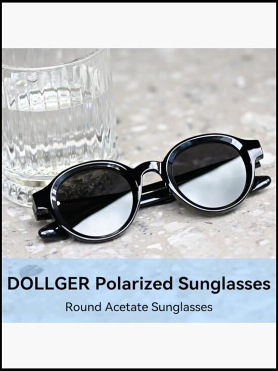 Round Retro Acetate Sunglasses UV Protection Polarized main image 2